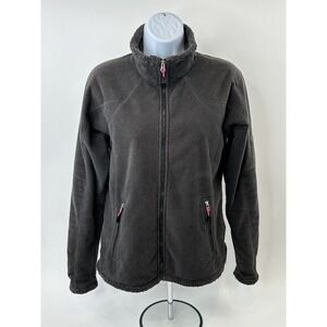 VTG Nike ACG Fleece Thermal Jacket Women Medium Charcoal Full Zip Faux Fur Lined